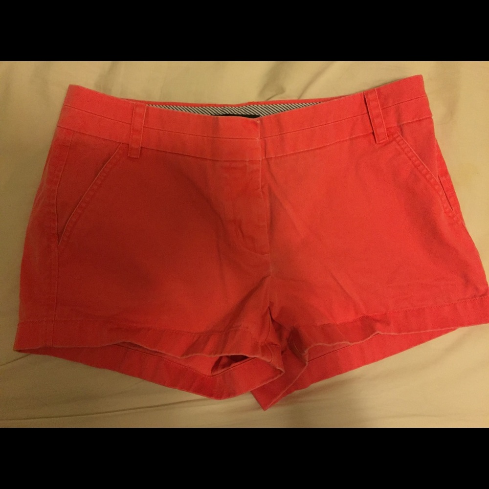 Coral chino shorts